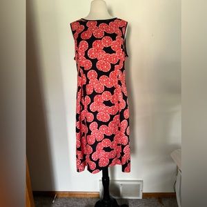 Beautiful blue and orange decor.  Elegant summer dress.  Size 12